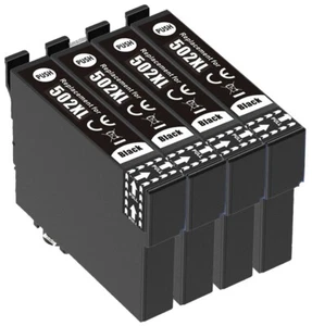 4 Black Cartridge for Use With Epson WF-2860DWF WF-2865DWF WF-2880DWF WF-2885DWF - Foto 1 di 1