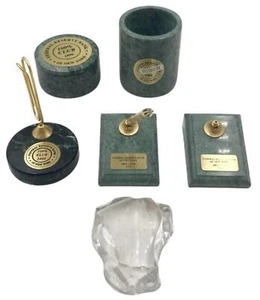 Vtg 1995 Federal Reserve Bank of NY 100% Club Pen Clips Paper Holder Paperweight - Picture 1 of 5