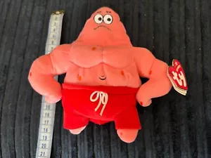 Ty Beanie Baby Muscle Man Star - Patrick Star Spongebob Exclusive (Free P+P) - Picture 1 of 3