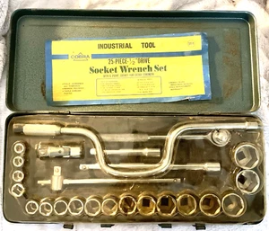 Cobra Industrial Tool 25 Piece 1/2 Inch Drive 6 Point Socket Wrench Set Complete - Picture 1 of 8