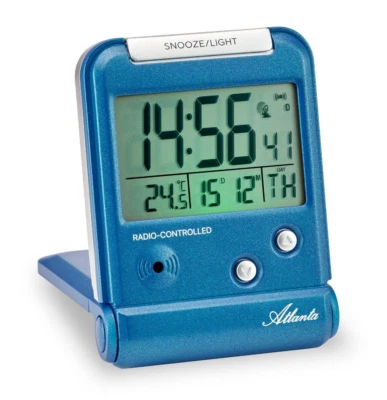 Atlanta Funkwecker Reisewecker Digital LCD Blau Weckwiederholung  - 1806/5 - Bild 1 von 4