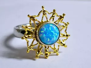 Original Charlotte 21/M - Menschenreigen Scheibe in Silber 22 kt goldplattiert - Bild 1 von 6