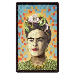 Frida Kahlo Pixel Portrait Sublimated Embroidered Iron On Patch - Picture 1 of 2