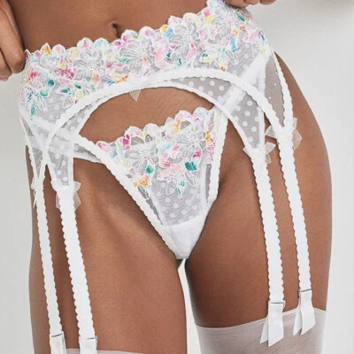 FOR LOVE & LEMONS By Victoria’s Secret OUTLINE FLORAL  GARTER BELT SMALL - Image 1 of 4