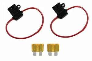 18 Gauge ATC ATO In-Line Fuse Holder Wire 12V Blade Waterproof 2 Pack 7.5 Amp - Picture 1 of 3