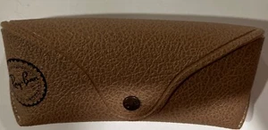 Ray-Ban Brown Leather Case for Aviator Sunglasses Snap Travel Carrying NWT - Picture 1 of 2