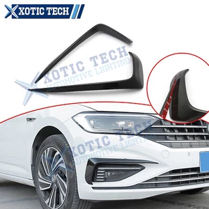 2pcs Glossy Black Front Fog Lamp Light Cover For Volkswagen Jetta MK7 2019-2021 - Picture 1 of 10