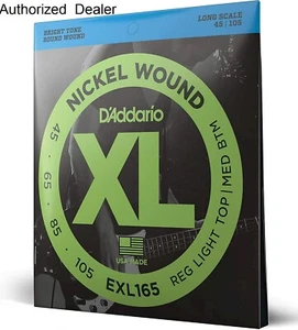 D'Addario EXL165 Bass Strings Custom Light Medium Nickel Wound Gauge 45-105 - Picture 1 of 12