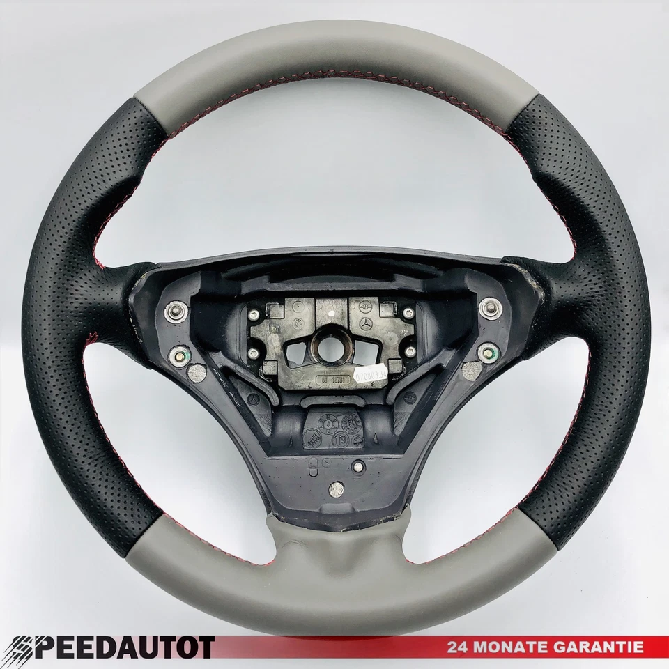 Tausch Lederlenkrad Mercedes W168  A-Klasse VANEO W414  Neu Leder  Schwarz Grau - Bild 1 von 2