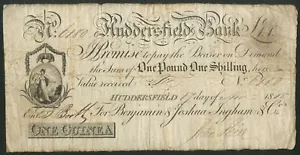 Huddersfield Commercial Bank, Benjamin & Joshua Ingham & Co., 1 guinea, 18[15] - Picture 1 of 1