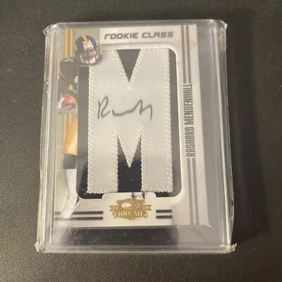 2008 Donruss Threads Rookie Class Lettermen Rashard Mendenhall Auto 121/150 - Image 1 of 4