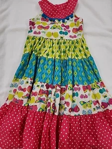 Jelly The Pug Girls Butterflies Maxi Dress Size 6 Preowned - Picture 1 of 6