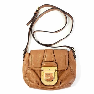 MICHAEL KORS Charlton Black Leather Gold Push Lock Crossbody Shoulder Bag Purse - Picture 1 of 19
