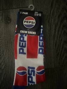 Calcetines cortos de novedad Pepsi para adultos (logotipo) (talla de zapato 6-13) | NUEVOS CON ETIQUETA - Imagen 1 de 2