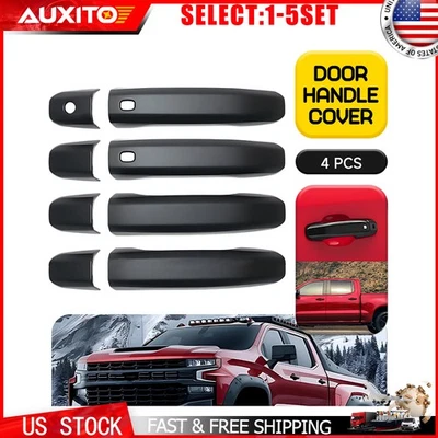 For 2019-25 Chevy Silverado GMC Sierra 1500 MATTE BLACK 4Dr Handle Covers 4-20X - Image 1 of 4