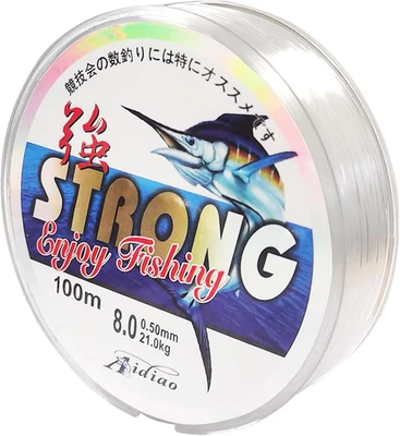 Filo Da Pesca Trasparente 0.5Mm, Monofilamento Filo Di Nylon Resistente, Forte T - Immagine 1 di 4