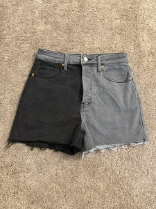 S.O.N.G. Jeansshort Junior Gr. 5/27 schwarz grau stretchig ausgefranst Denim zeitlos - Bild 1 von 12