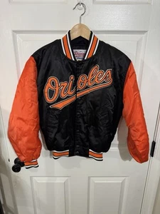 Vintage STARTER JACKET Baltimore Orioles Diamond Collection MLB Snap Satin M - Picture 1 of 7