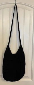 Kathy Ireland Black Knitted Crossbody W/Zippered Closure - Picture 1 of 6