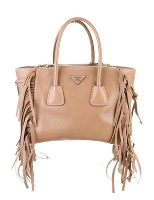 BOLSO/BROSSBODY PRADA GALLERIA GLACE DE CUERO DE BECERRO CON FLECOS Foto 1 de 4