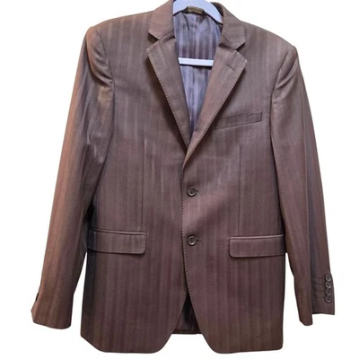 Traje Chaqueta Blazer Hombre Vitarelli Marrón Rayas Hecho en Italia Viscosa Talla 36 S Foto 1 de 4