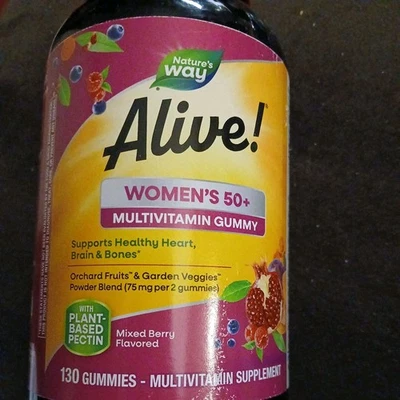 Nature's Way Alive! Женские жевательные мультивитамины 50+ ежедневно поддерживают несколько тел - Изображение 1 из 4