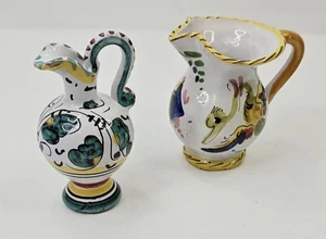 2 Jarra miniatura vintage Italia pintada a mano floral campo italiano 3 pulgadas - Imagen 1 de 11