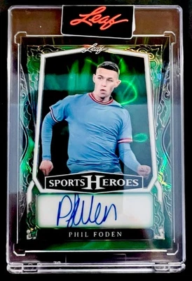 Leaf Sports Heroes 2025 Phil Foden lava verde autógrafo automático 1/1 #BA-PF1 SSP!! Foto 1 de 2