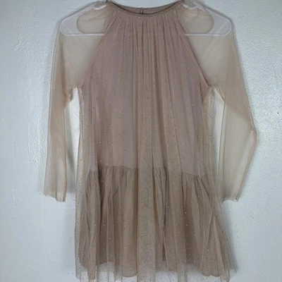 Stella McCartney Kids Girl's Blush Pink Rose  Tulle Rhinestone Dress Sz 10 Years - Image 1 of 4