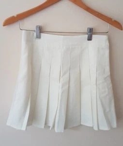 Ivory Pleated Mini Skirt Romwe Size S Womens - Picture 1 of 5