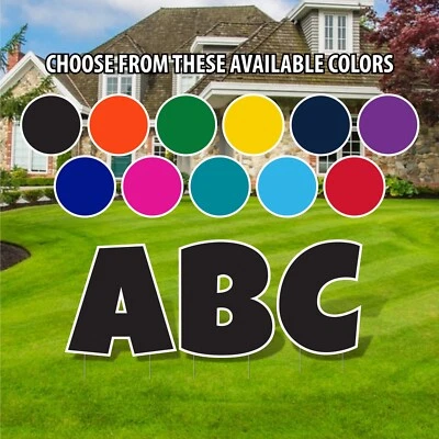 "Letras de patio alfabeto de 24"", fuente de tipo más afortunado, 26 piezas, incluye estacas, tarjetas de patio" Foto 1 de 4