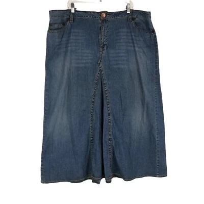 Vtg 1980s-90s Gitano Plus sz Maxi Skirt Denim Modest Church Spandex 22W - Image 1 of 4
