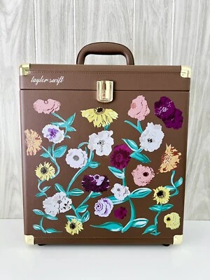 Taylor Swift Acoustic Piano Vinyl Case Brown Faux Leather Record Holder Flowers - Image 1 of 4
