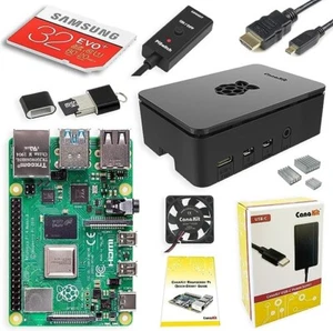 NEW Canakit Raspberry Pi4 Starter Set 32GB EVO+ Premium Black Case 8GB RAM