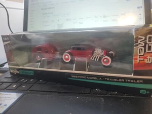 SERIE DE TRANSPORTE MAISTO DESIGN 1929 FORD MODELO A STREET RAT ROD Y TRLR DE VIAJE - Imagen 1 de 8