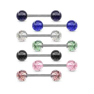 Lot de 7 piercing langue acrylique glitter - Bild 1 von 1