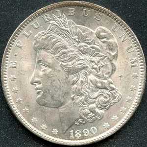 1890 (CH BU) $1 SILVER MORGAN DOLLAR - Picture 1 of 2