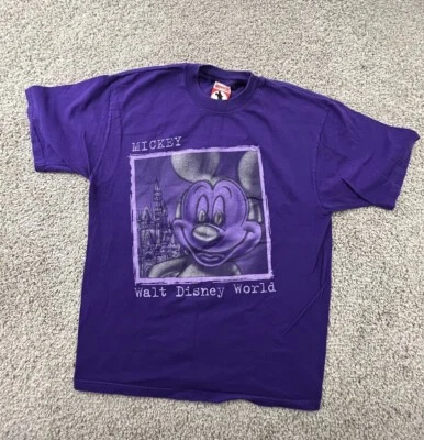 Camiseta Mickey Mouse Vintage Años 90 Adulto Talla Grande Púrpura Manga Corta Disney Foto 1 de 4