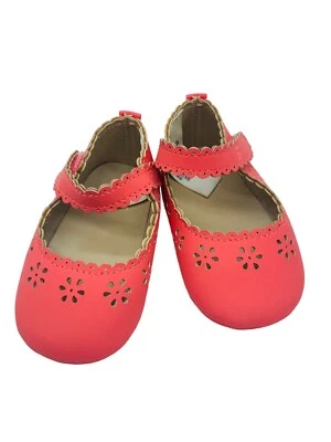 ZAPATOS CUNA BEBÉ BEBÉ JANIE AND JACK 3 - 6 MESES SALMÓN VERANO ESTILO MARY JANE Foto 1 de 4