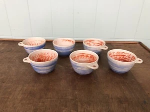 SUISSE LANGENTHAL Set Di 6 Tazzine In Ceramica Smaltata Swissair Anni 70 - Imagen 1 de 10
