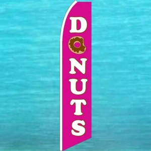 DONUTS FLATTER FLAGGE groß gebogen oben Werbeschild Feder Bande Banner - Bild 1 von 5