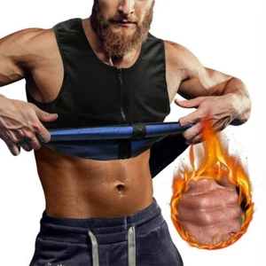 Men's Sauna Vest Waist Trainer Weight Loss Heat Trapping Sweat Enhancing Workout - Picture 1 of 39