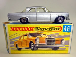Matchbox SF Nr. 46A Mercedes 300 SILBERmetallic dot-dash Räder top in "H" Box - Picture 1 of 8
