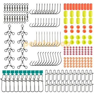 201/221pcs Sea Fishing Rig Making Kit 40 Hooks Swivels Beads Floats Job Lead - Picture 1 of 35