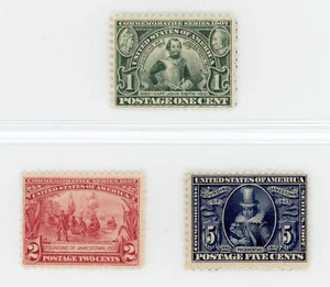 US Scott #328-330 Jamestown Exposition | Mint H | F/VF Fine/Very Fine - Picture 1 of 2