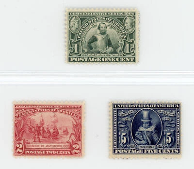 US Scott #328-330 Jamestown Exposition | Mint H | F/VF Fine/Very Fine - Image 1 of 2