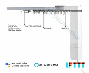 4M Smart WIFI Motorized Curtain Track,motor,remote for Amazon Alexa, Google Home - Bild 1 von 6