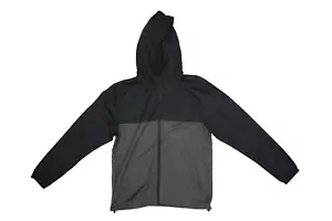 Independent Trading Windbreaker Full Zip Wind Rain Jacket Black Gray Adult M - Picture 1 of 12