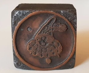 Altes Klischee Harlekin Hut mit Feder Druckstempel Druckplatte #006 - Bild 1 von 7