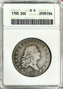 1795 FLOWING HAIR HALF DOLLAR ANACS G4 - Picture 1 of 2